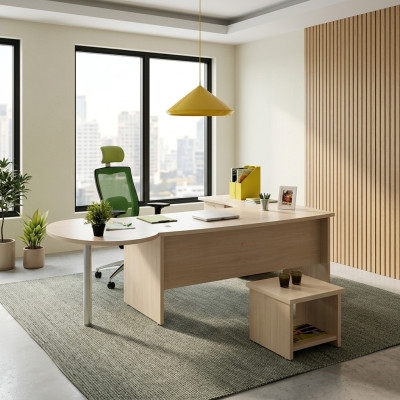 Moderne Büromöbel-Set mit Eckschreibtisch und Kommode: Effizienz trifft auf Stil.