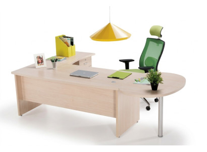 Moderner Büro Exklusiver beige Eckschreibtisch Schreibtisch Kommode 2tlg.