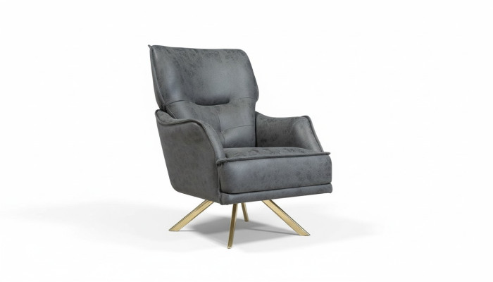 Grauer Einsitzer Exklusiver Sessel Lounge Club 1-Sitzer Luxus Einsitzer