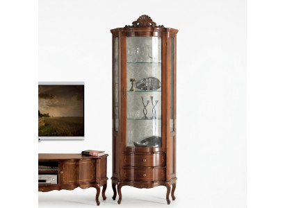 Luxuriöse hochwertige Vitrine aus braunem Holz Klassische Möbel