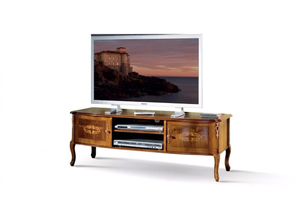 Klassischer Brauner TV-Schrank Wohnzimmer Lowboard Luxus Ständer Design