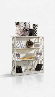 Klassisches Weißes Bücherregal Holzmöbel Wohnzimmer Ablage Regale Neu