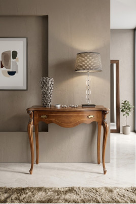 Brauner Luxus Konsolentisch Schublade Holzmöbel Schlafzimmer Design Neu