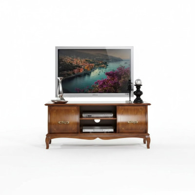 Klassischer Brauner TV-Ständer Luxus Lowboard Wohnzimmer Möbel Design