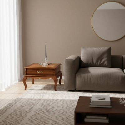 Klassischer Wohnzimmer Couchtisch Schublade Holzmöbel Stil Design Neu