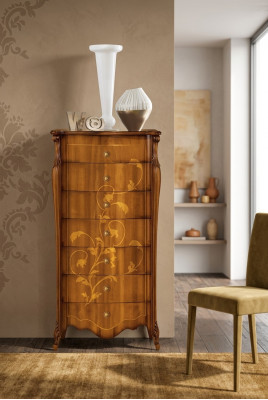 Exklusive braune Hochkommode Schrank Kommode Schränke Kommoden Sideboard