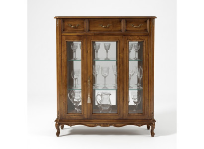 Klassisches Möbeldesign Vitrine braun Glasschrank elegant luxuriös neu