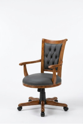 Moderner Chefsessel Büromöbel Drehstuhl Holzgestell Klassisches Design