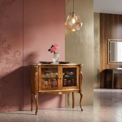 Klassische Glasvitrine Luxus Aufbewahrungs Tisch Wohnzimmer Möbel Holz