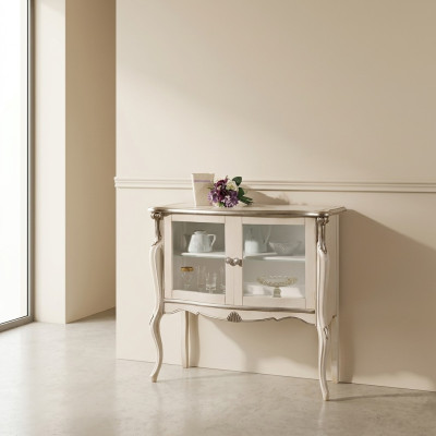 Klassische Luxus Vitrine Wohnzimmer Holz Möbel Schaukasten Design Möbel