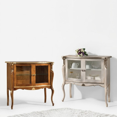 Klassische Luxus Vitrine Wohnzimmer Holz Möbel Schaukasten Design Möbel