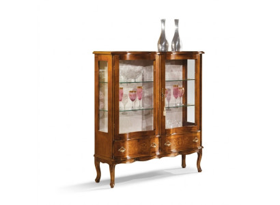 Glas Luxuriös Braun Holz Vitrine Exklusiv Wohnzimmer Möbel Neu