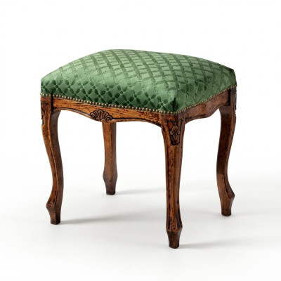 Klassischer Holz Hocker Textil Beistellhocker Schlafzimmer Einrichtung