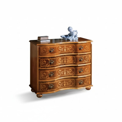 Klassischer Brauner Holz Schrank Schubladen Kommode Wohnzimmer Design