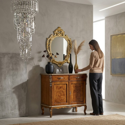 Hochwertiges luxuriöses klassisches Wohnzimmer Sideboard Holz Braun