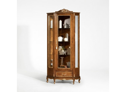 Luxuriöse hochwertige Vitrine aus braunem Holz Klassische Möbel