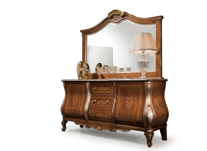 Hochwertiges luxuriöses klassische Wohnzimmer Sideboard Holz braun 200x53x100