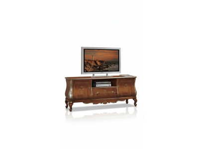 Braunes TV-Regal rtv Sideboard Wohnzimmer Möbel Holz Ständer Kommode