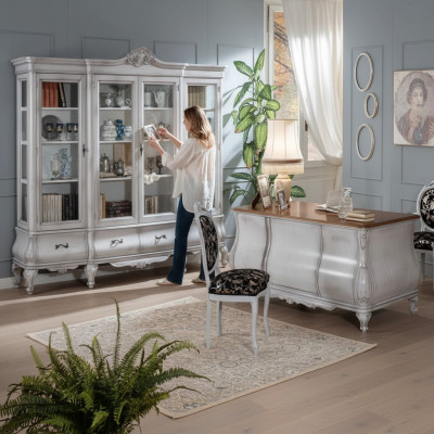 Weiße Büro Möbel Schreibtisch Bücherregal Luxus Tisch Regal Einrichtung