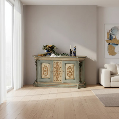 Klassisches Massivholz Sideboard Luxus Kommode Anrichte Wohnzimmer Möbel