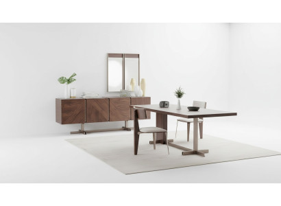Esszimmer Esstisch Gruppe Stühle Sideboard 8tlg Holz Tisch Braun Essgruppe