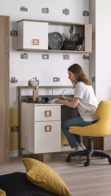 Garnitur Schreibtisch Kinderzimmer Set 2tlg Regal Computer Holz Weiß