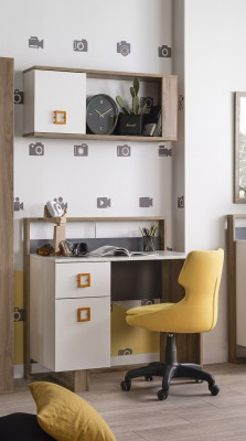 Garnitur Schreibtisch Kinderzimmer Set 2tlg Regal Computer Holz Weiß