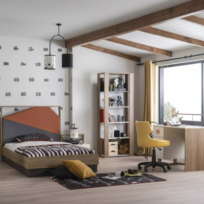 Kindermöbel Garnitur Kinderbett Kinderzimmer Bett Holz Grau Set 4tlg