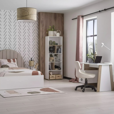 Garnitur Schreibtisch Kinderzimmer Set 2tlg Regal Computer Holz Weiß