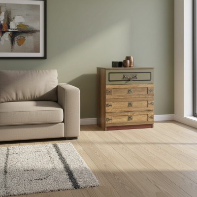 Kommode Schrank Holz Kommoden Schlafzimmer Holzschrank Braun Design