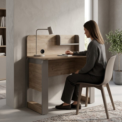 Garnitur Schreibtisch Holz Tisch Regal Braun Kinderzimmer Arbeitstisch