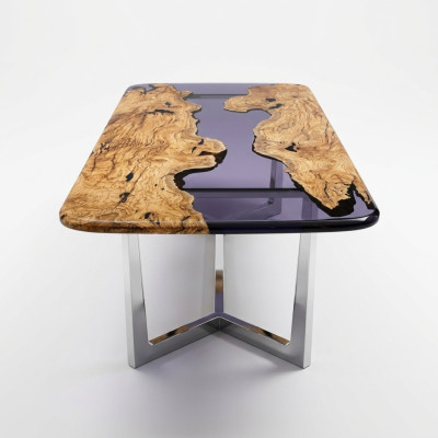 Esstisch Epoxidharz Küchentisch Esszimmertisch Tisch 240 cm Holz Braun