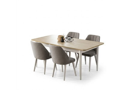 Essgruppe Garnitur Esszimmer Esstisch Set 7tlg Esszimmer Weiß Holz