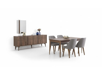 Essgruppe Garnitur Esszimmer Esstisch Set 9tlg Esszimmer Braun Holz