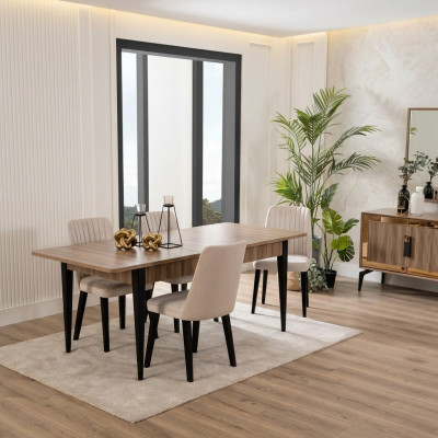 Essgruppe Garnitur Esszimmer Esstisch Set 7tlg Esszimmer Braun Holz