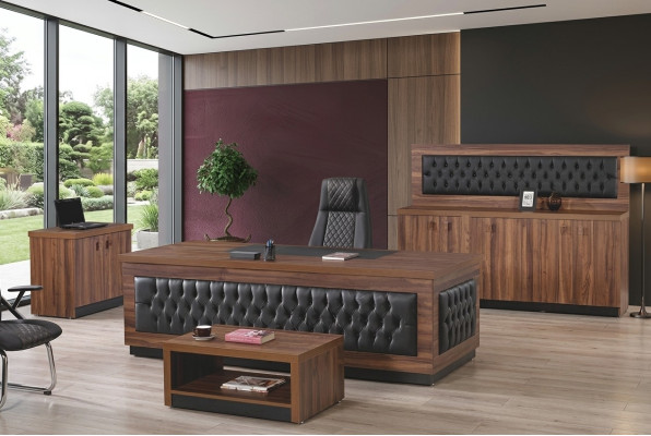 Luxus Büromöbel Komplettbüro Schreibtisch Büro Set 4tlg Holz Braun