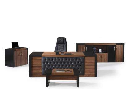 Arbeitszimmermöbel Büro Schreibtisch Bürotisch Set 4tlg Holz Braun