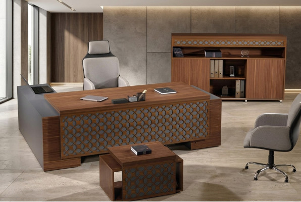 Komplette Büromöbel Eckbürotisch Büro Bürotisch Set 3tlg Holz Braun