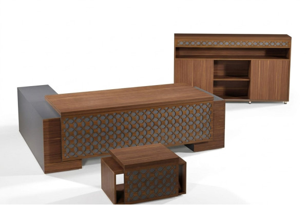 Komplette Büromöbel Eckbürotisch Büro Bürotisch Set 3tlg Holz Braun