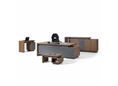 Komplettbüro Büromöbel Schreibtisch Büro Bürotisch Set 4tlg Holz Braun
