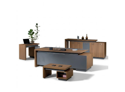 Bürotisch Büromöbel Komplettbüro Schreibtisch Set 4tlg Holz Braun