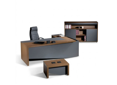 Eckbürotisch Komplette Büro Bürotisch Set 3tlg Holz Büromöbel Grau