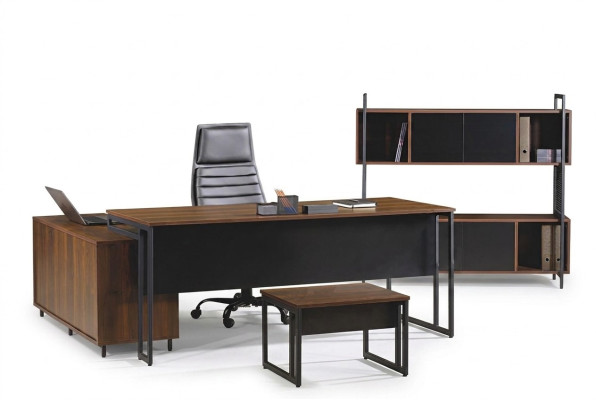 Büromöbel Komplettbüro Eckbürotisch Büro Bürotisch 3tlg Holz Braun