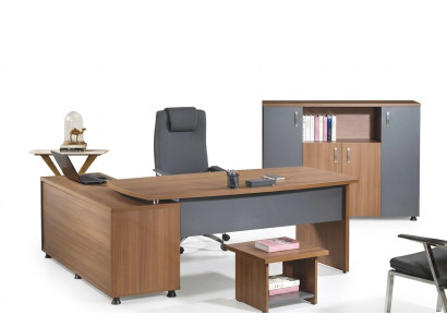 Gruppe Büro Eckbürotisch Arbeitszimmermöbel Schrank 3tlg Holz Braun