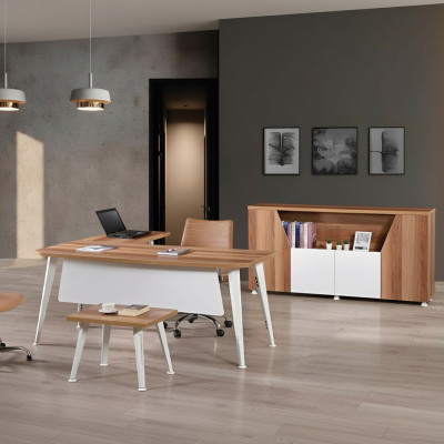 Büromöbel Weiß Set 3tlg Eckbürotisch Komplettbüro Schrank Holz Gruppe