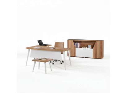 Büromöbel Weiß Set 3tlg Eckbürotisch Komplettbüro Schrank Holz Gruppe
