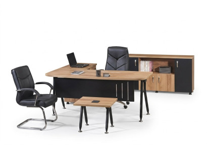 Eckbürotisch Arbeitstisch Komplettbüro Büromöbel 3tlg Holz Set Schwarz