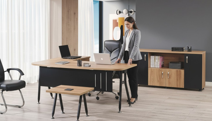 Gruppe Büro Eckbürotisch Arbeitszimmermöbel Schrank 3tlg Holz Schwarz
