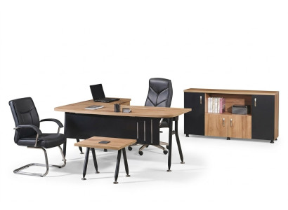 Büro Computermöbel Arbeitstisch Büromöbel Tisch 3tlg Holz Set Schwarz