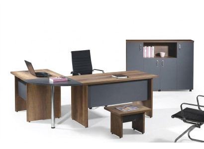 Komplettbüro Eckbürotisch Büromöbel 3tlg Holz Set Grau Computermöbel